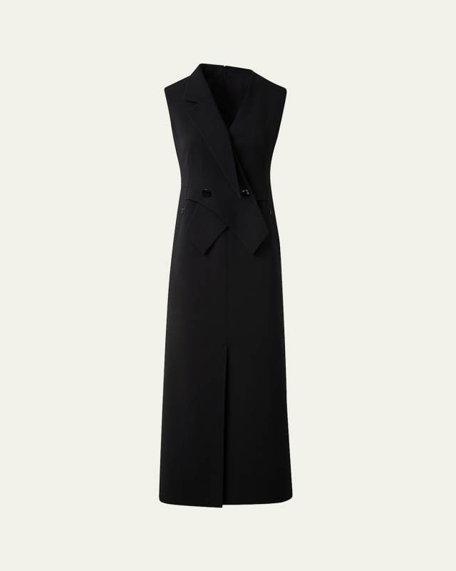 Double-Face Wool Midi Sheath Dress